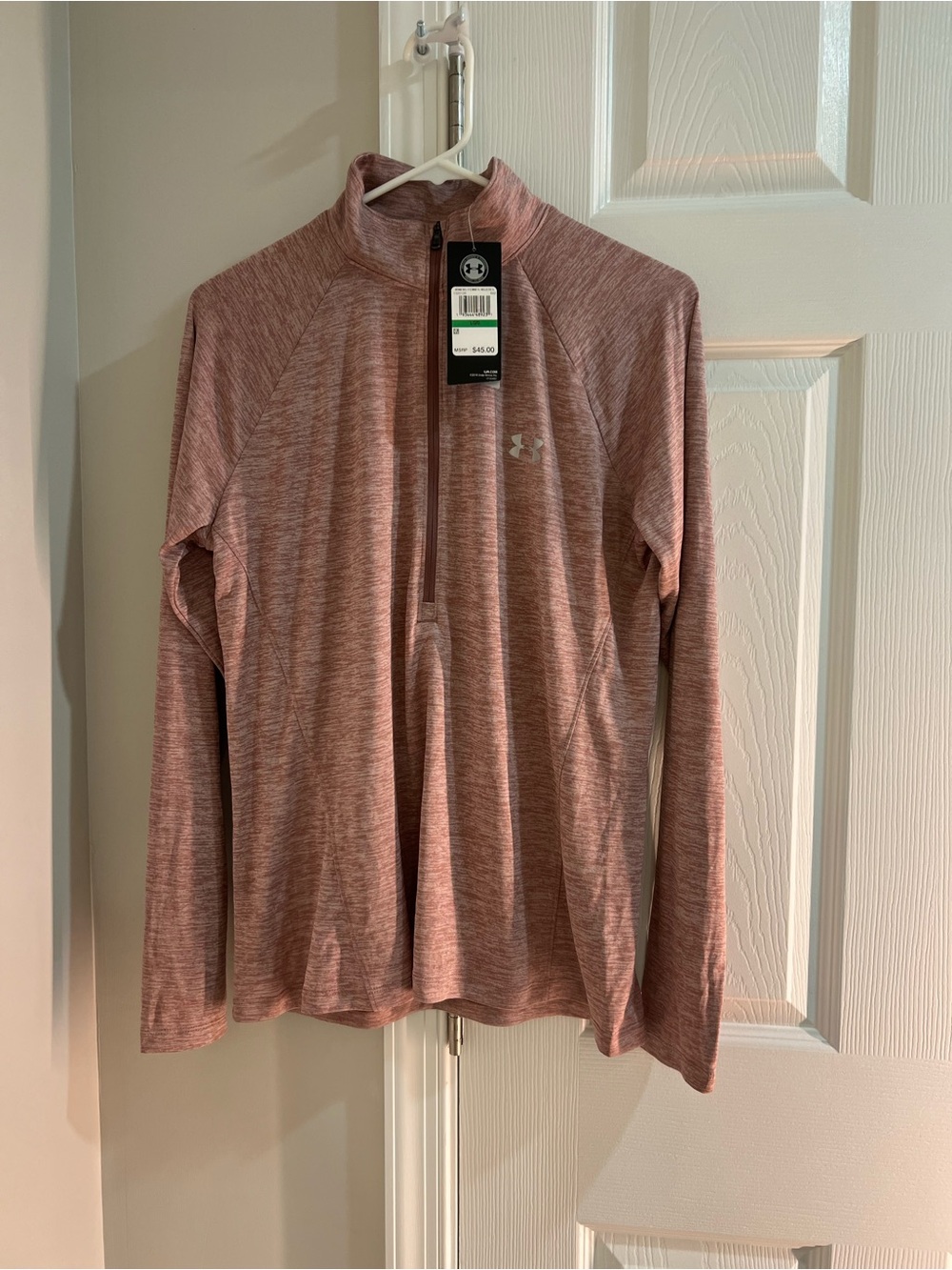 Under Armour Women’s Heathered Dusty Rose Quarter-Zip Pullover- large nwt